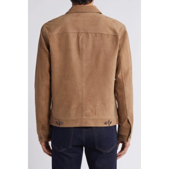 NWT $299 BLANK NYC MEN’S TAN SLIM FIT PATCH POCKET SUEDE JACKET US SIZE SMALL - Picture 6 of 10